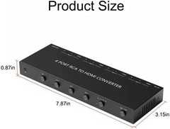 4 AV to HDMI RCA Converter 1080P/720P 4 Way 4AV