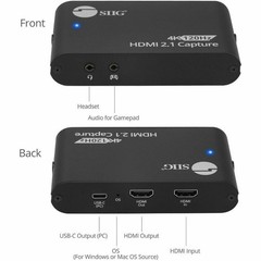 Siig CEH28311S1 4K120Hz HDMI 2.1 Capture Device USB-C Black