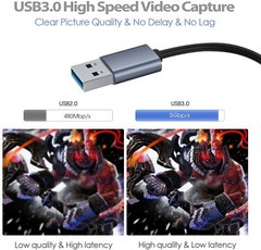 Video Capture Cards,Gaming Recorder Card, USB3.0 Video Game Capture Card 4Kp60,