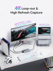Video Capture Card, USB 3.0 Capture Card 4K HDMI Loop-Out, 4K 60FPS/1080P 240…