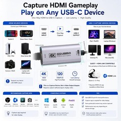 High-Performance 4K@60FPS HDMI Capture Card – USB 3.0 for Professional Streaming