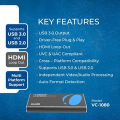 HDMI Video Capture Card, HDMI to USB 3.0 Capture Card in Full 1080p Recording…