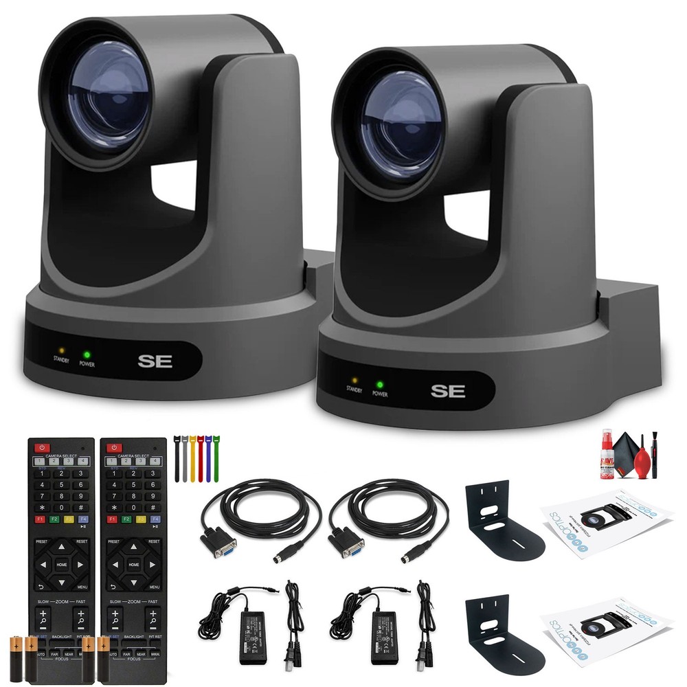 2 x PTZOptics Move SE PTZ Camera with 20x Optical Zoom (Gray) (PT20X-SE-GY-G3) +