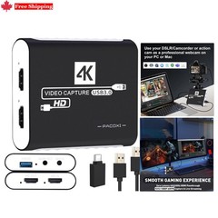 1080P Capture Card with Mic Support for Streaming on OBS, Twitch, TikTok