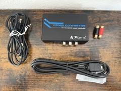 Portta Video Converter AV to HDMI 1080p Scaler with USB & HDMI Cables