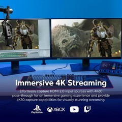 HDMI Capture Card for Streaming and Video Gaming, 4K60 Pass-Through with Ultr…