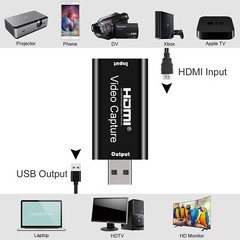 HDMI Video Capture, Audio Video Capture Cards HDMI to USB, Full HD 1080 USB 2.0