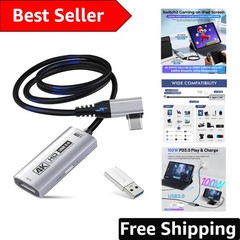 Compact 4K HDMI Capture Card with PD100W USB-C Charging for Seamless Streaming