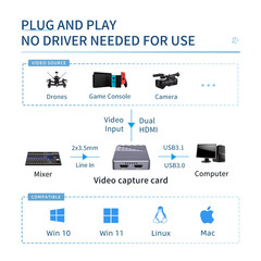 Hot-Sale UHD 4K DUAL HDMI Game Streaming Equipment Live Broadcast 2160p OBS vMix