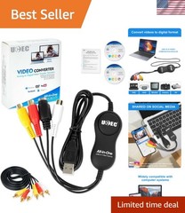USB 2.0 VHS to Digital Converter – Capture Card for Seamless Video Transfer