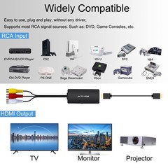 RuiPuo RCA to HDMI Converter, AV Adapter black av hdmi converter