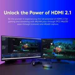 4K60 Capture Card with HDMI 2.1, Low Latency, 4K144/4K120 Passthrough, Game C…