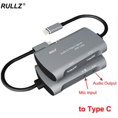 Loop Mic In Type C Video Capture Card 1080P USB Game Record Box Live Streaming
