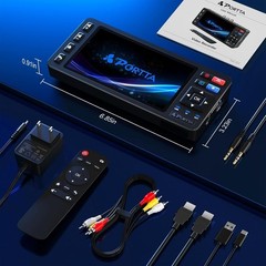 Portta VD20P VHS to Digital Converter to MP4 with 5″ in HD Preview LCD Open New