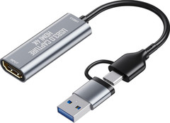 Video Capture Card HDMI to USB C with USB 3.0 Streaming Device 30FPS Capture 4K.