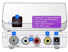 RF Coax Composite Video To RCA Video Converter CATV TV Tuner For NTSC PAL System