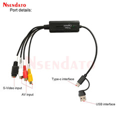 USB Type C Video Capture Card 2 in 1 Type C USB 2.0 AV Video Grabber Record Adap