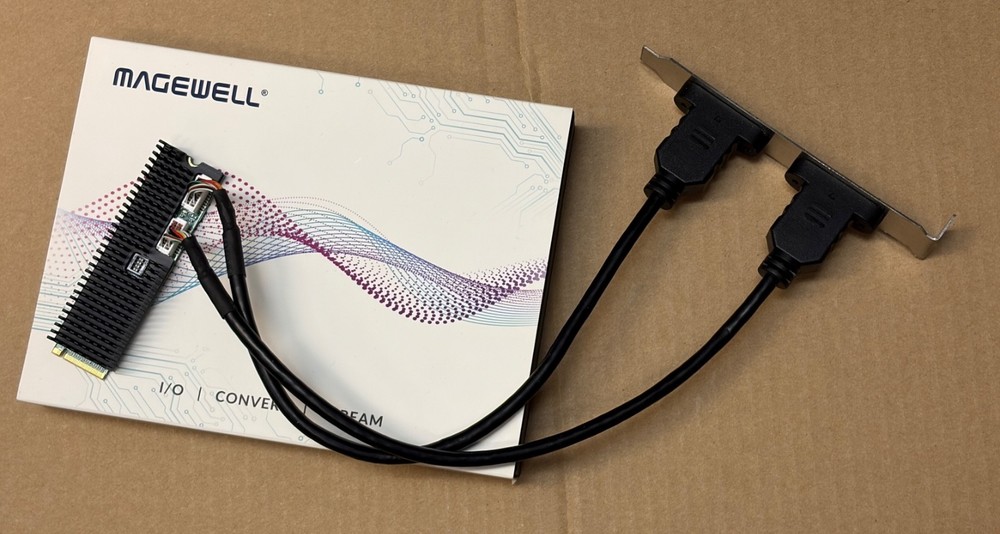 Magewell Eco Capture Dual HDMI M.2 Capture Card 11510 with custom PCIe bracket