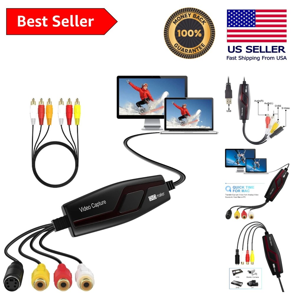 Lightweight USB Video Capture Card – Digitize VHS & Camcorder Memories Easily