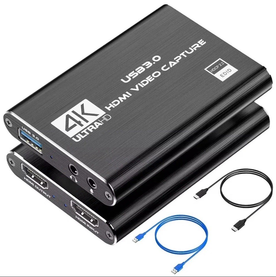 4K HDMI Capture Card for Streaming, Full HD 1080P 60FPS USB Cam Link Game Audio