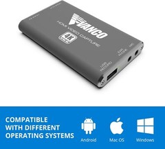 Vanco 4K HDMI to USB Capture Device with Audio Input/Output – Featuring a Maximu