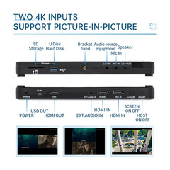Video Recorder Capture Box with Screen 4K Remotel Control UR500 UR500A RCA SVide