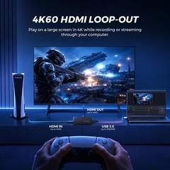 4K HDMI Capture Card, USB 3.0 Video Capture Card for Live Streaming & Gaming,…