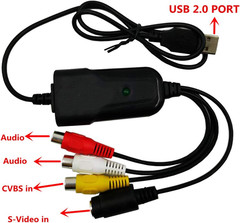 Portable USB 2.0 AV/RCA Composite and S-Video Audio Video Capture Card Adapter V