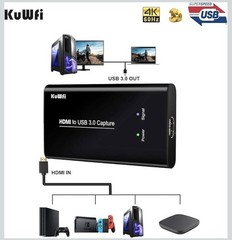 KuWfi HDMI to USB 3.0 4K 60Hz Video Capture Card with USB Cable