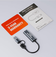 Video Capture Card HDMI to USB C with USB 3.0 Streaming Device 30FPS Capture 4K.