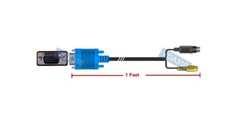 Premium 15-Pin VGA To Analog RCA S-Video Adapter Cable – 1 Feet Long