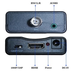 Meekwds Coax to Hdmi Adapter,BNC HDMI Converter,CVBS PAL/NTSC BNC Black