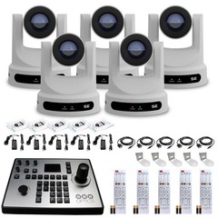 5 x PTZOptics Move SE PTZ Camera with 30x Optical Zoom + PTZOptics PT-JOY-G4