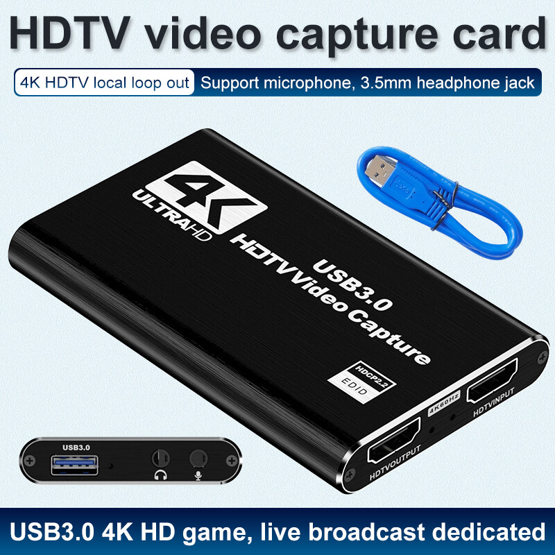 4K Audio Video Capture Card USB 3.0 HDMI Device Full HD Recording for Switch PS4