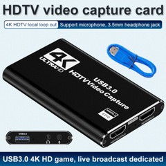 4K Audio Video Capture Card USB 3.0 HDMI Device Full HD Recording for Switch PS4