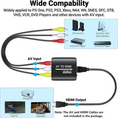 GINGIN AV to HDMI Converter, Adapter Support 720p/1080p Red,White