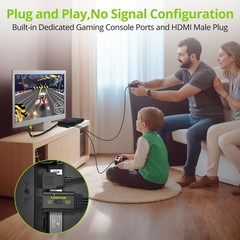 LiNKFOR PS2 to HDMI Converter,HDMI Cable, with 4:3/16:9 Screen Aspect Black