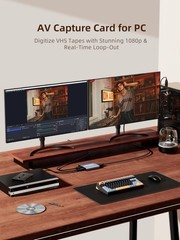VHS to Digital Capture Card – USB Video Capture Card with HDMI Loop Out, RCA …