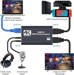 4K Capture Card for Streaming, Recording & Gaming – HDMI Video Capture Device…