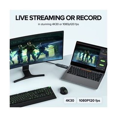 Cam Link 4K, External Camera Capture Card, 4K30/1080p120 for Streaming and Re…