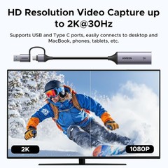 2K@30Hz HDMI Capture Card USB 3.0 USB-C Low Latency