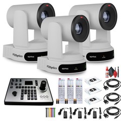 3 x PTZOptics Move 4K PTZ Camera with 30x Zoom (White) (PT30X-4K-WH-G3) +