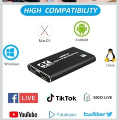 4K Audio Video Capture Card, USB 3.0 HDMI Video Capture Device, Full HD 1080P, 3