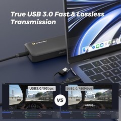 4K60 HDMI Capture Card, 1080p60 Video Capture, USB-C, Low Latency, Mic Input, PS