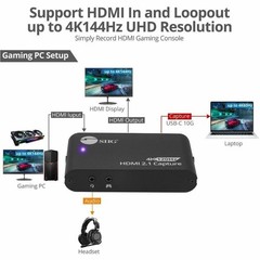 SIIG 4K120Hz HDMI 2.1 Capture Device for Gaming and Streaming – 4K60Hz Capture –