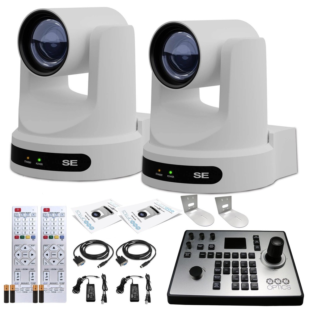 2 x PTZOptics Move SE PTZ Camera with 30x Optical Zoom + PTZOptics PT-JOY-G4
