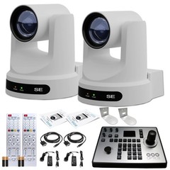 2 x PTZOptics Move SE PTZ Camera with 30x Optical Zoom + PTZOptics PT-JOY-G4
