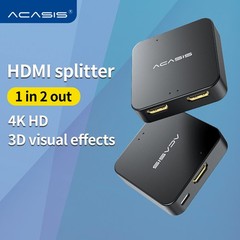 Acasis HDMI Splitter 1 in 2 Out 4K@60Hz Ultra HD Distributor Box Supports ABB
