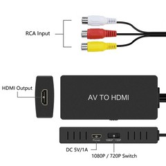 RuiPuo RCA to HDMI Converter, AV Adapter black av hdmi converter
