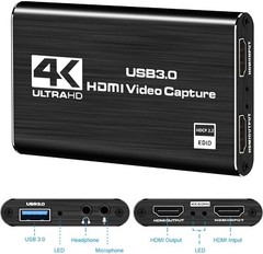 DIGITNOW 4K Audio Video Capture Card, USB 3.0 HDMI Video Capture Device Full HD